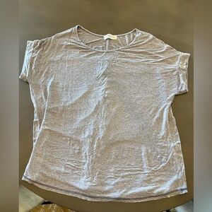 Women’s Impressions Purple/Gray Stretch Flowy oversized Short Sleeve Top, size M